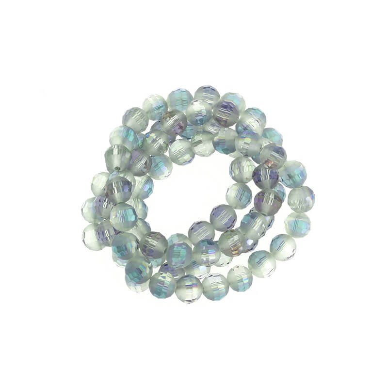 Beads, crystals, beads, gray AB, iris matte / gloss 8mm 10pcs SZSZKUB06