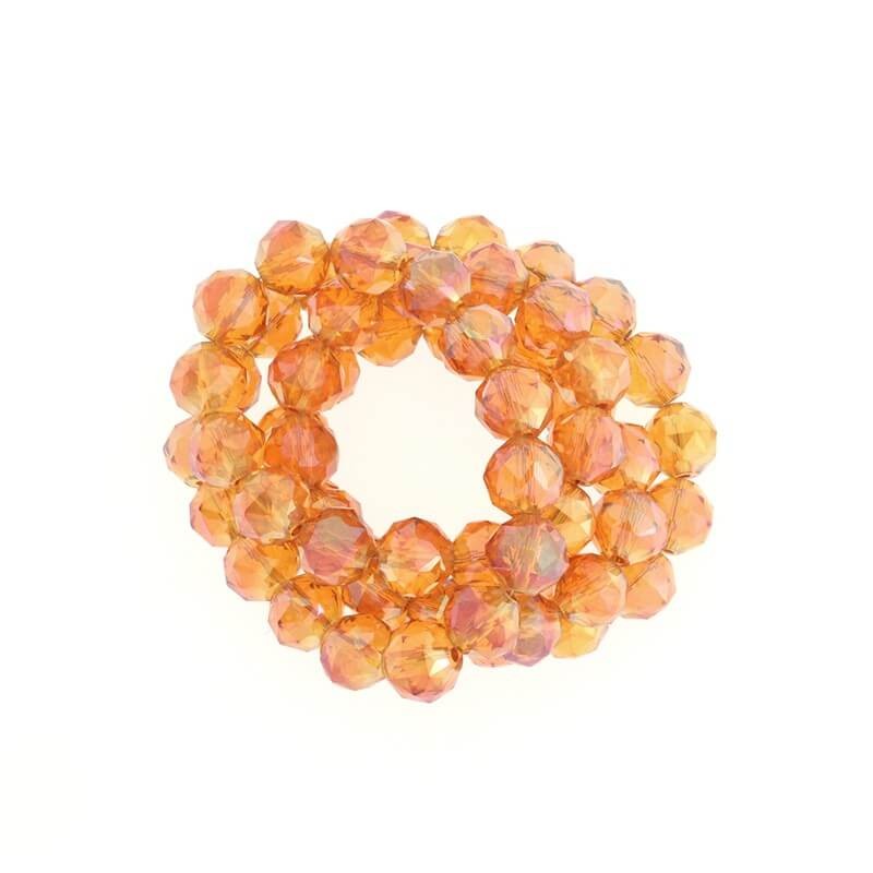 Koraliki do biżuterii kryształki kulki pomarańczowy 10mm 6szt SZSZKUC02