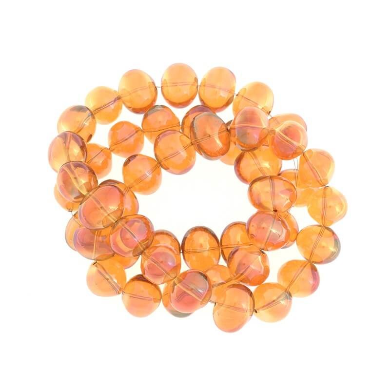 Beads for jewelry crystals nuggets polished orange fire 16x12mm 5pcs SZKR05