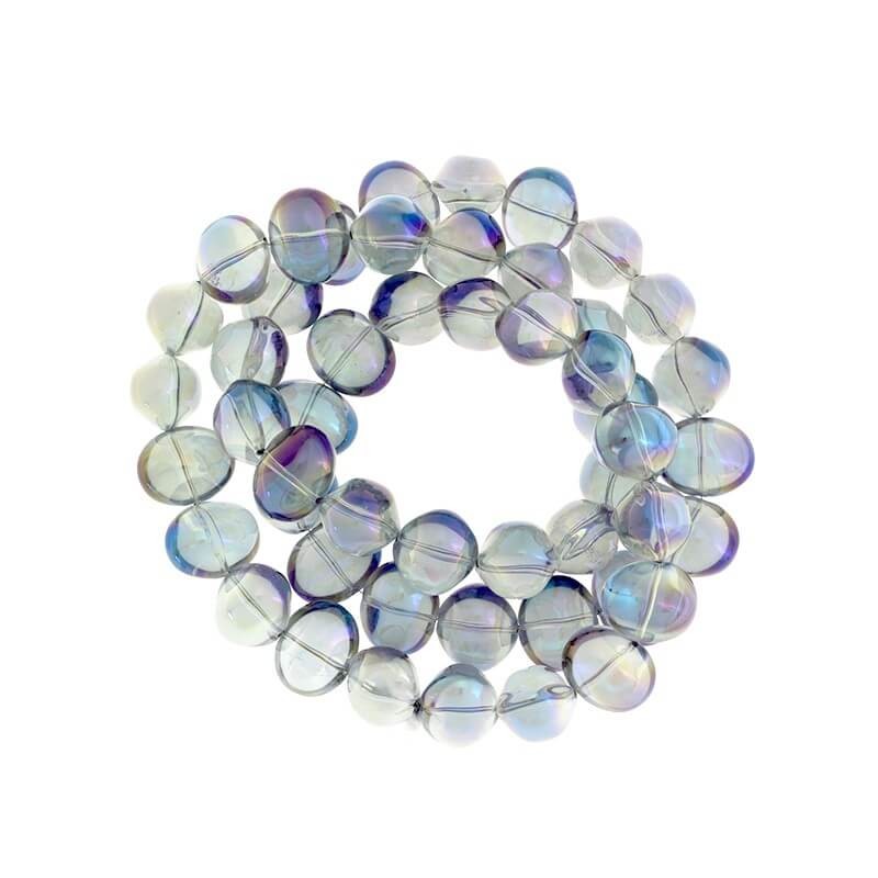 Beads for jewelry crystals nuggets polished transparent violet - cobalt AB 16x12mm 5pcs SZKR07