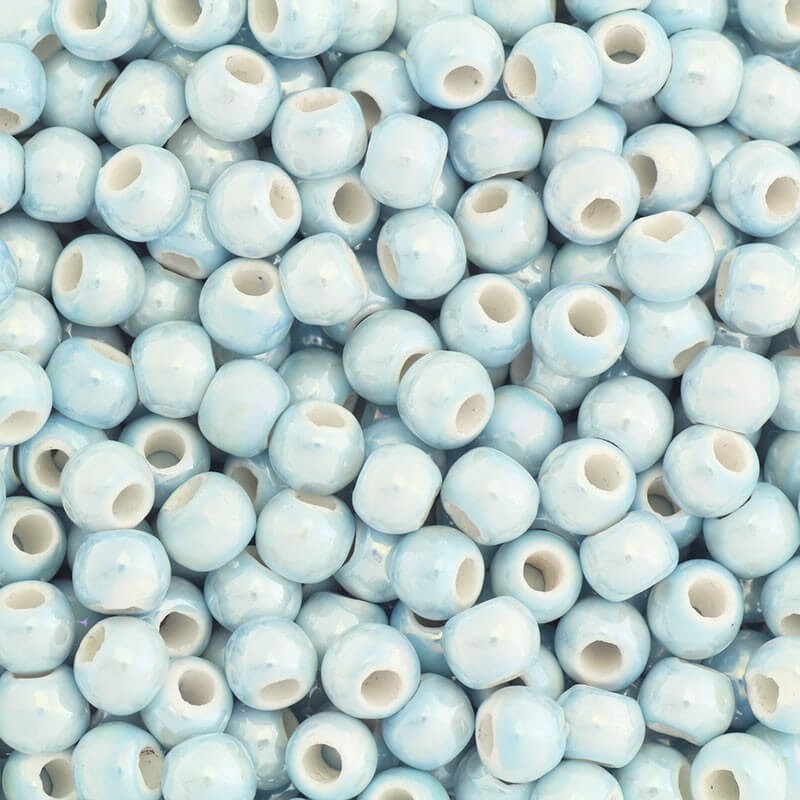 Ceramic beads for jewelry balls 6mm very light blue 3pcs CKU06N17K