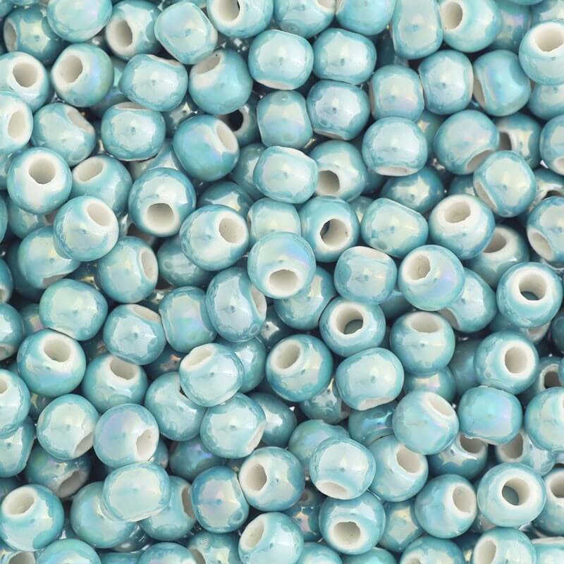 Ceramic beads for jewelry balls 6mm turquoise 3pcs CKU06Z11K
