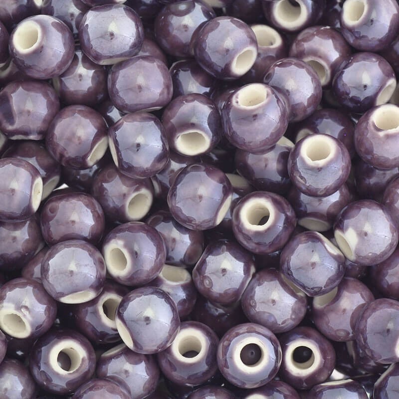 Ceramic beads for jewelry balls 8mm blueberry violet 2pcs CKU08F15K
