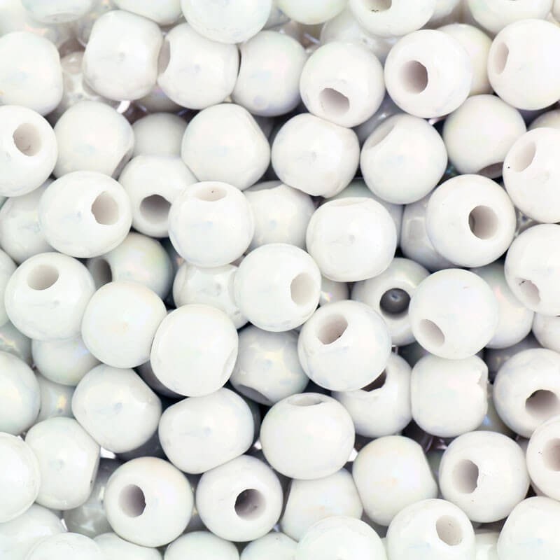 Ceramic beads for jewelry 8mm pearl white 2pcs CKU08K08K