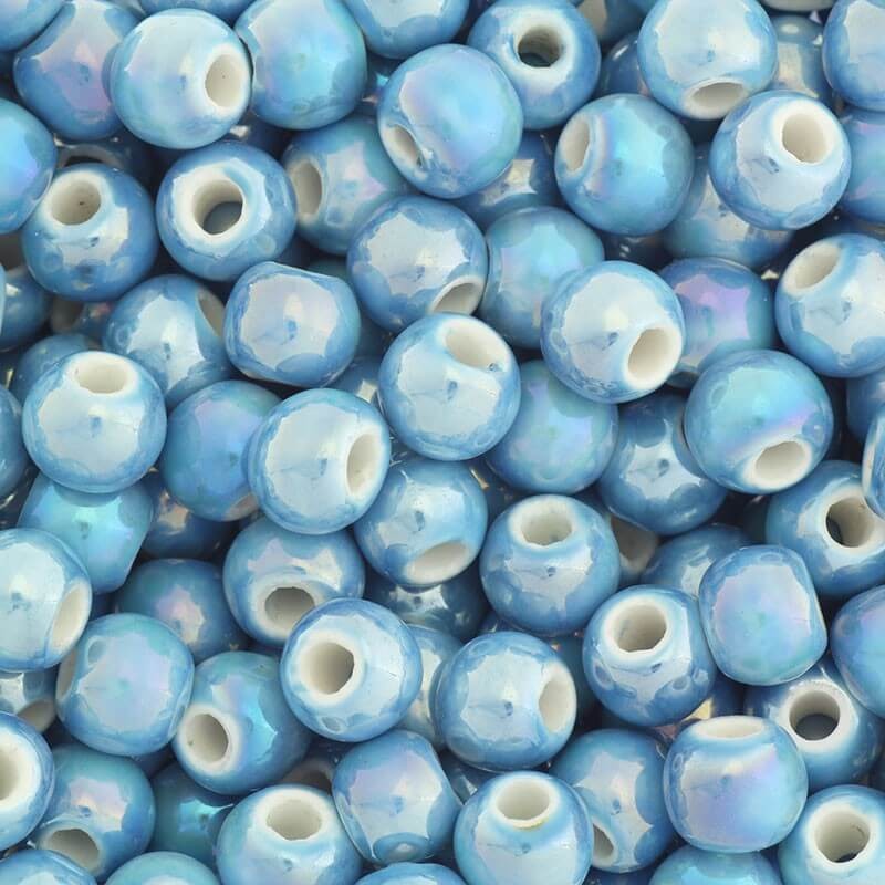 Ceramic beads for jewelry beads 8mm blue 2pcs CKU08N06K