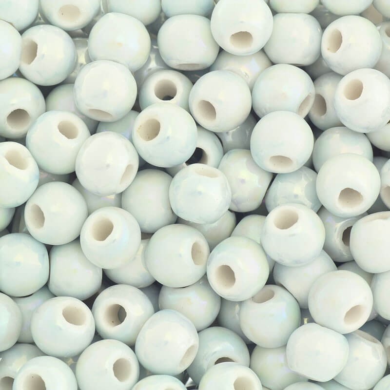 Ceramic beads for jewelry 8mm azure fog beads 2pcs CKU08N18K