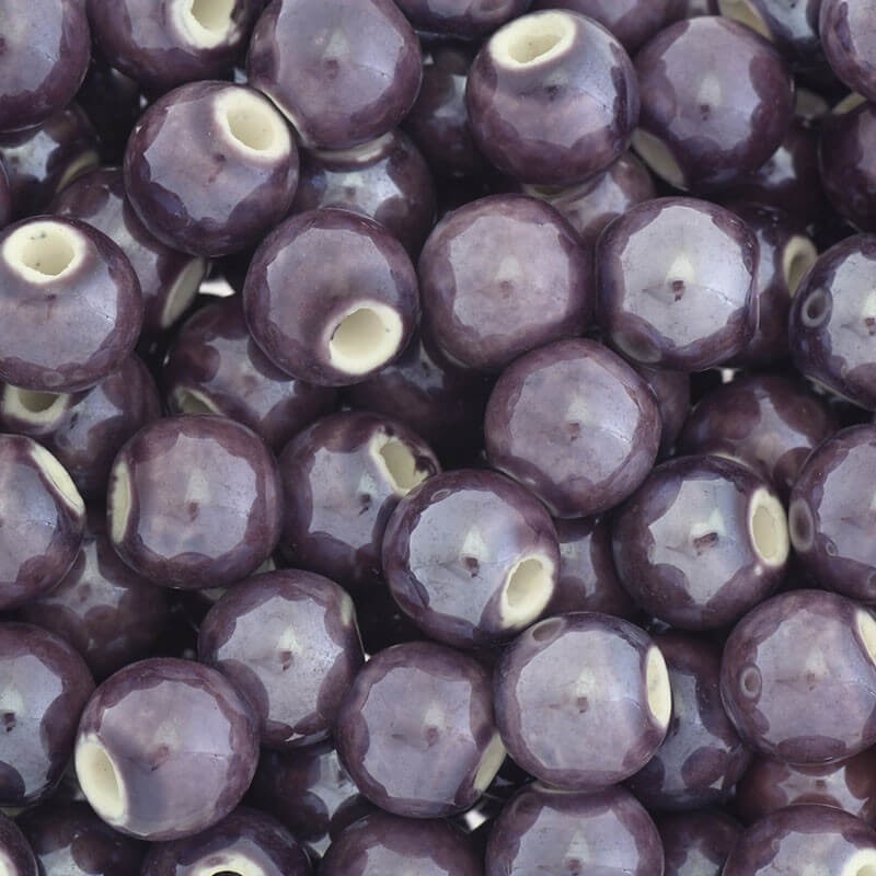 Ceramic beads for jewelry balls 10mm blueberry violet 2pcs CKU10F15K