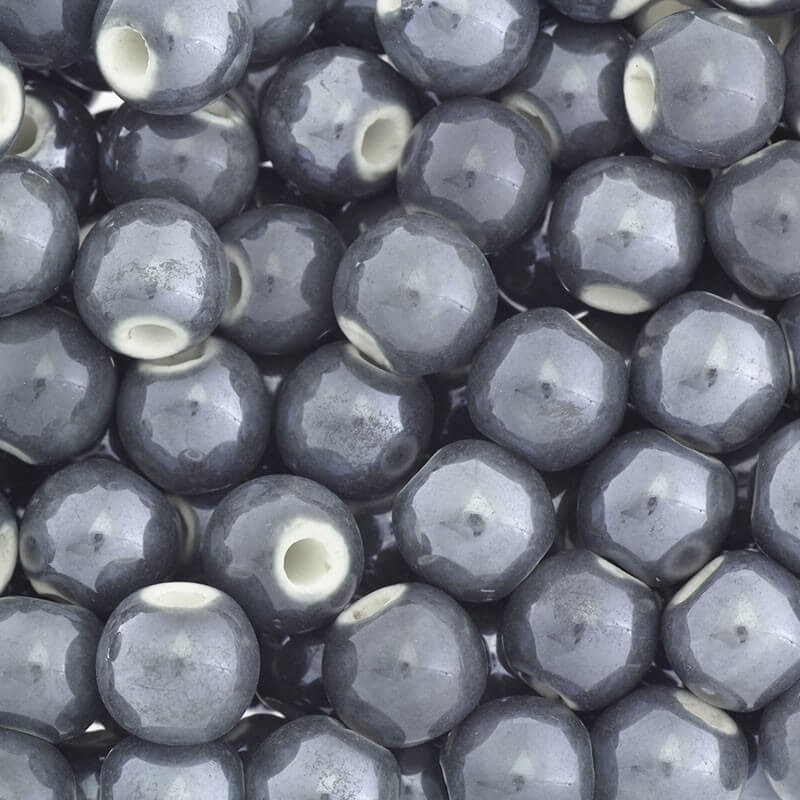 Ceramic beads for jewelry beads 10mm graphite 2pcs CKU10S15K