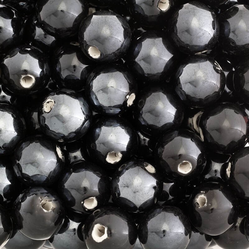 Ceramic beads 22mm black balls 1pc CKU22S06K