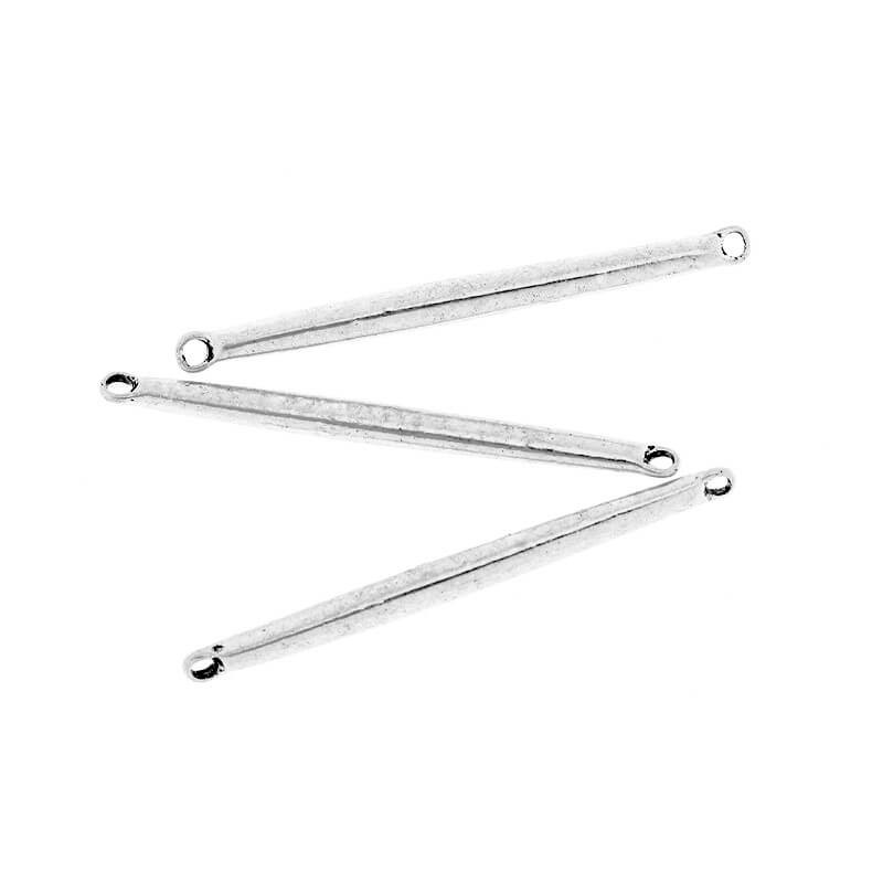 Jewelry fasteners straight beams antique silver 40x2.5mm 2pcs AAS558