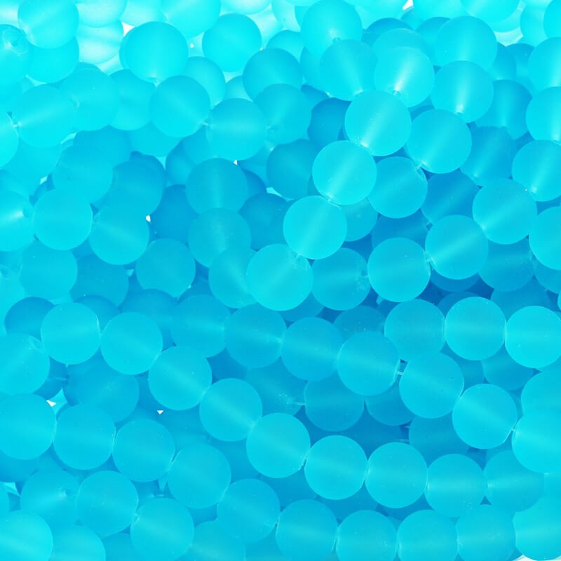 Glass Beads for Jewelry Balls 12mm Frosted Turquoise 66pcs Sea Glass SZSG1211