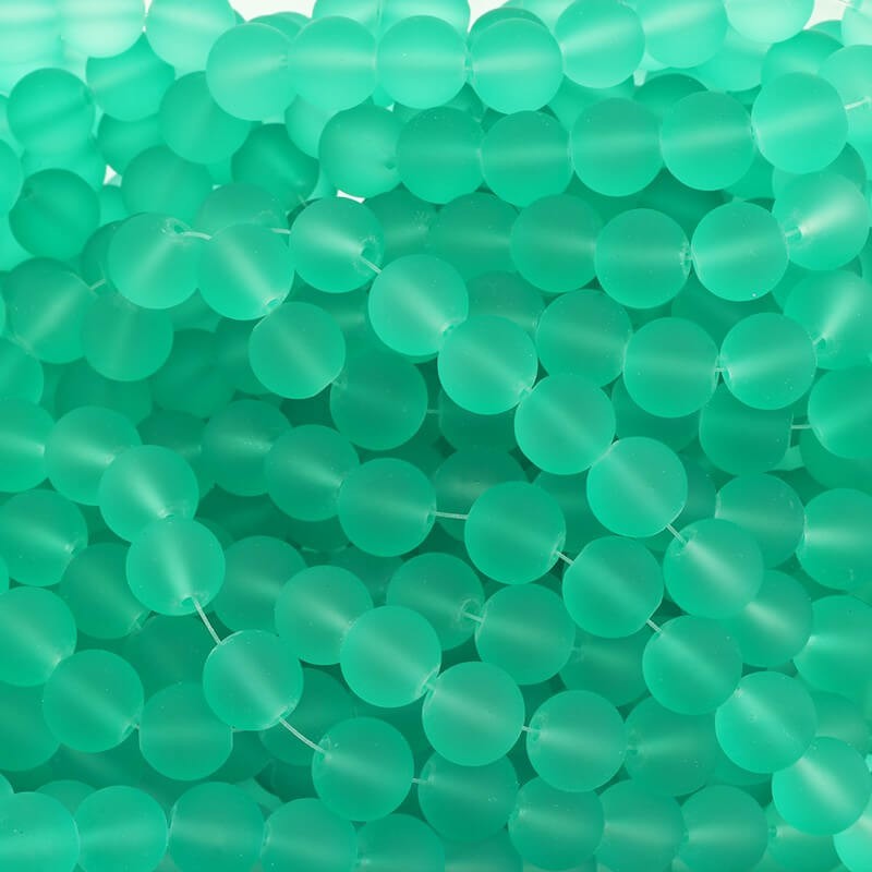 Glass Beads For Jewelry Balls 12mm Matte Light Green 66pcs Sea Glass SZSG1213