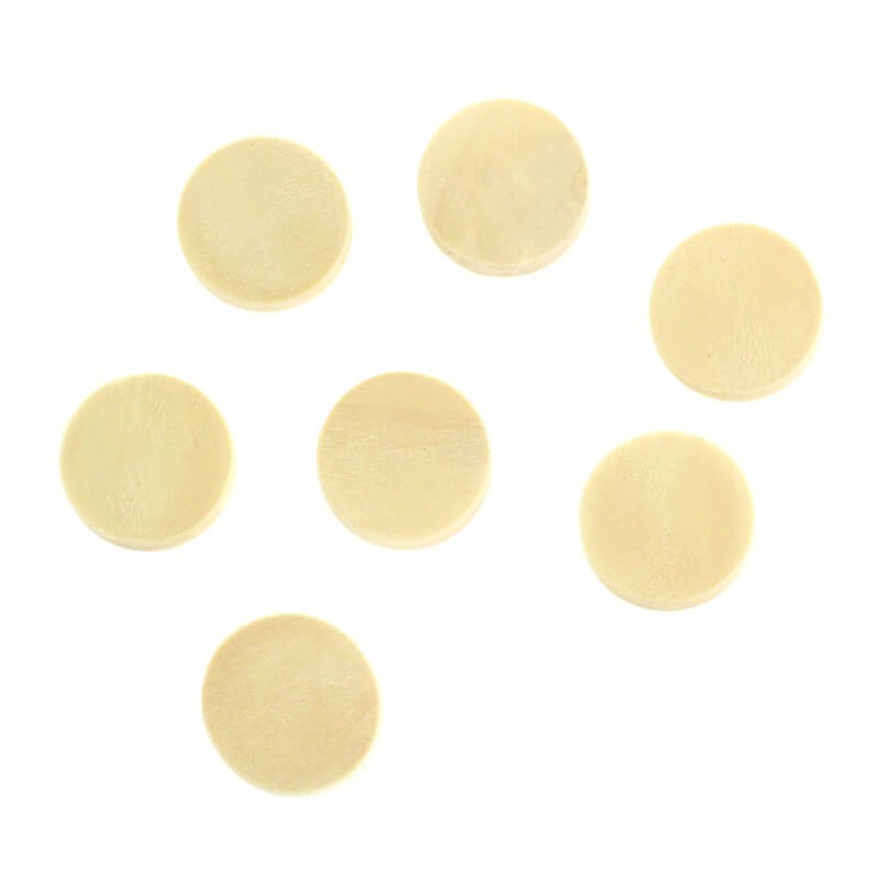 Wooden flat cabochons for painting or decoupage 10mm round flat 10pcs KBDW10F