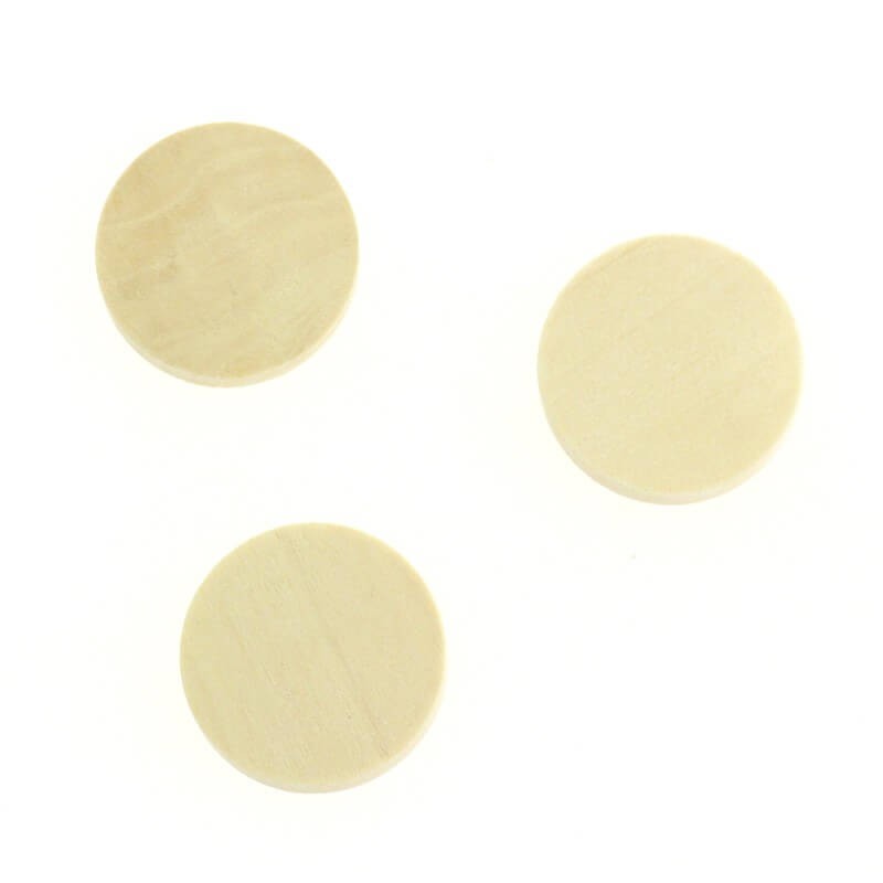 Wooden flat cabochons for painting or decoupage 15mm round flat 10pcs KBDW15F