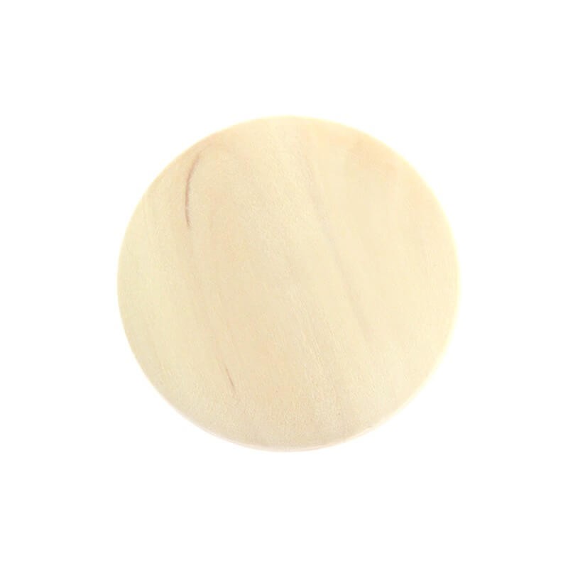 Raw convex wooden cabochons for painting or decoupage 30mm round 2 pcs KBDW30