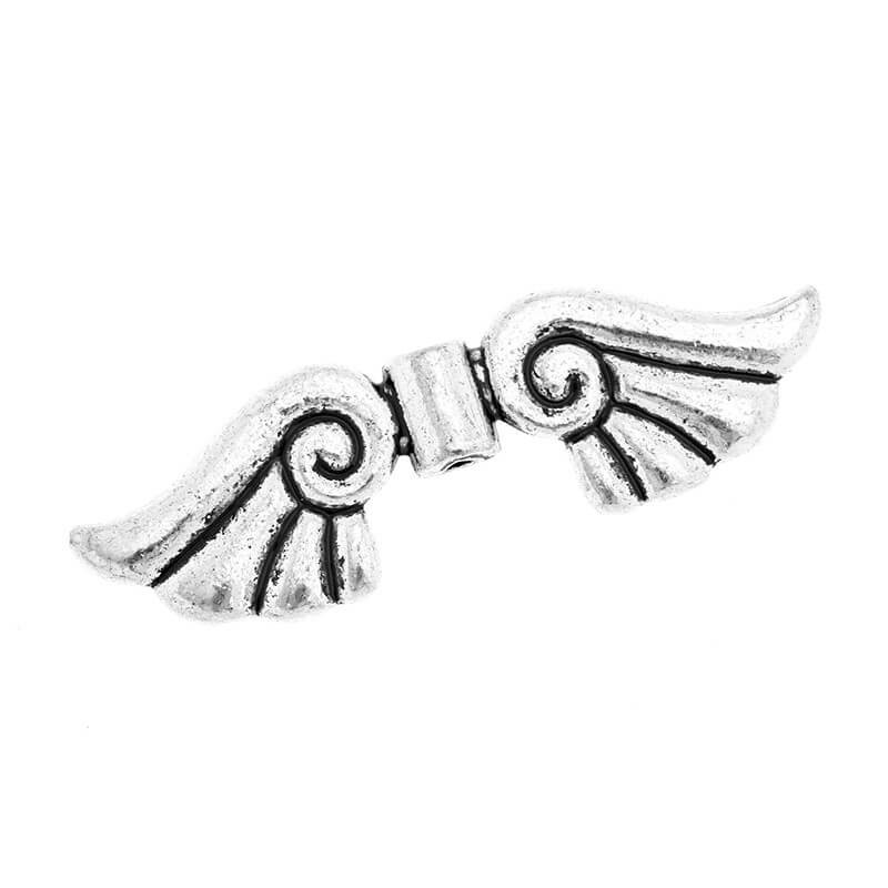 Large angel wings spacers for beads 1pc antique silver 41x13x3mm AAS669