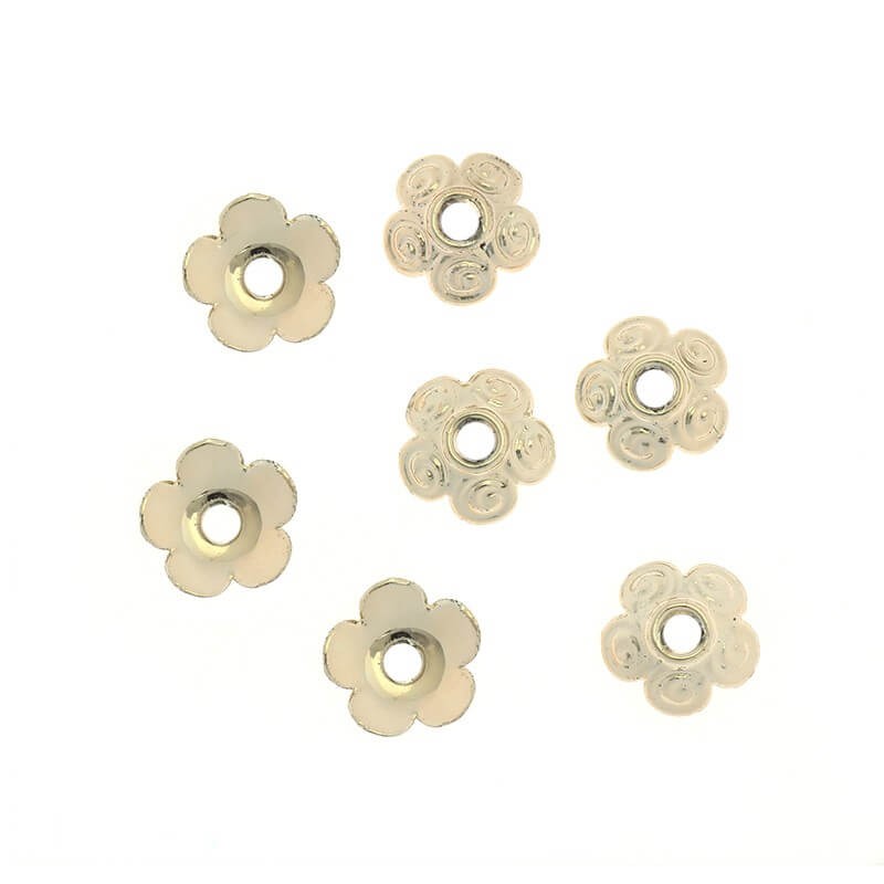 Spacer for beads, decorated cap, gold-plated 10x3mm 2pcs AKG133