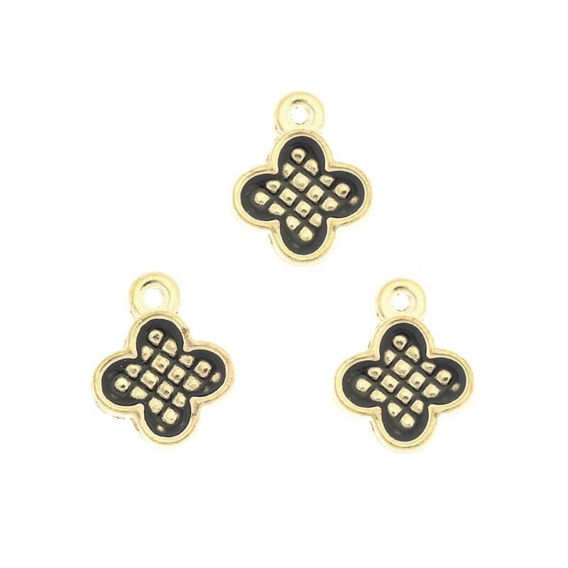Gold-plated enamel charms for bracelets 15x12x3mm 1pc AKG182