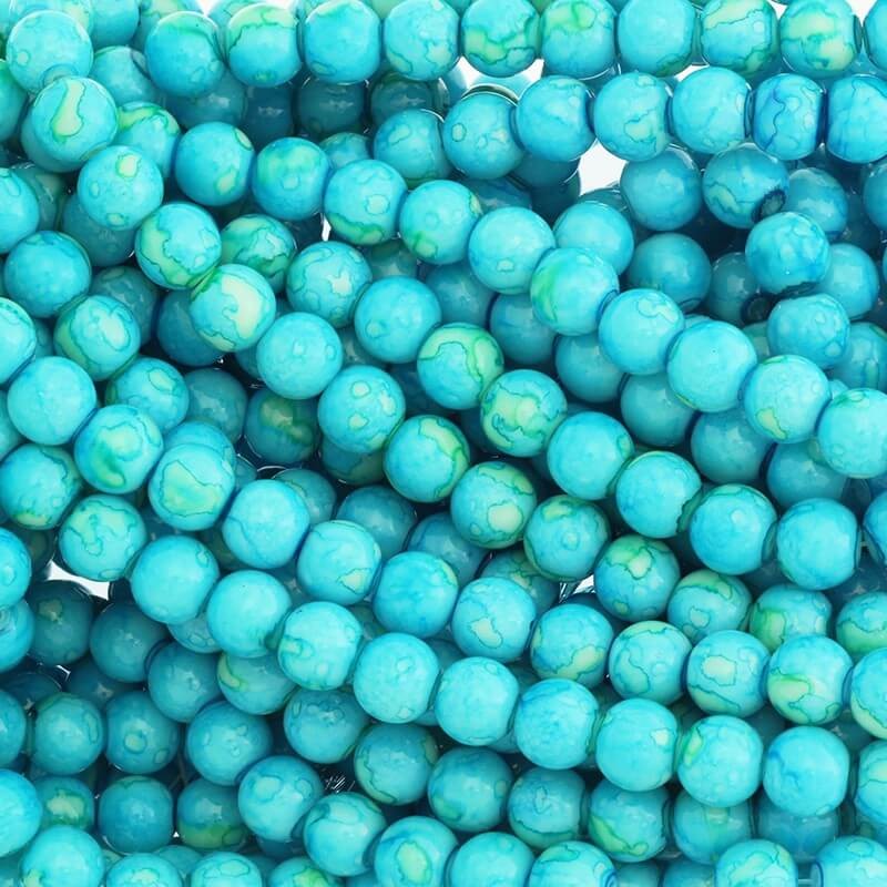 Glass Beads For Bracelets Turquoise Beads 10mm Marble 85 Pieces SZMR09
