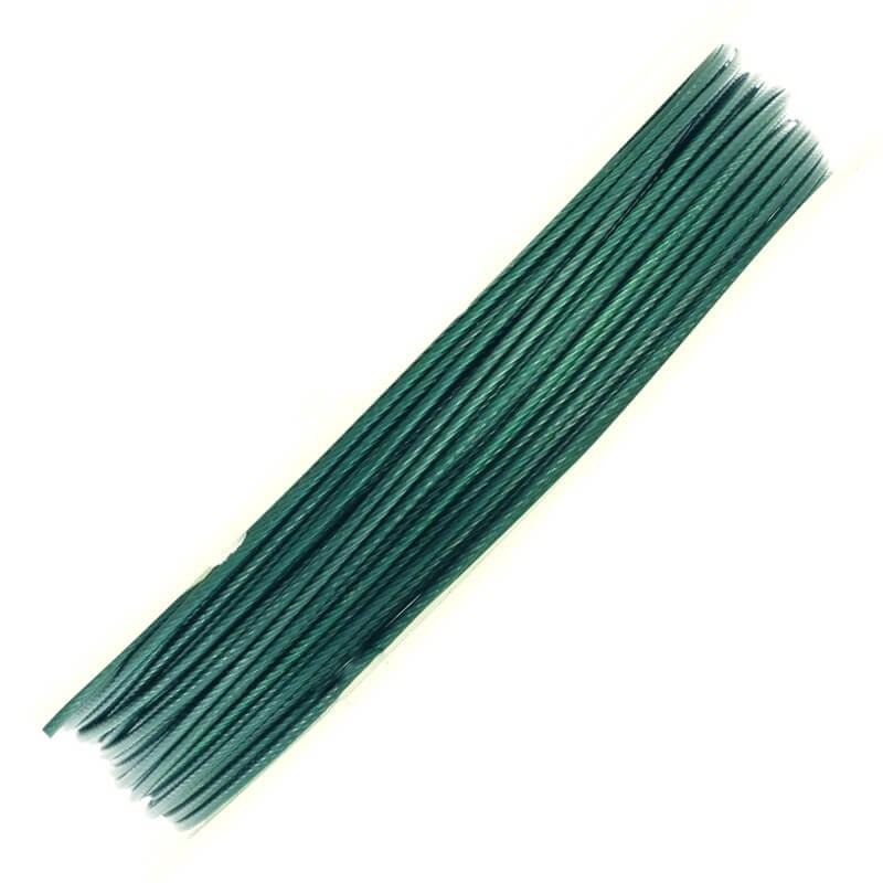 Jewelery rope coated steel 1mm green 10m 1pc LIS105