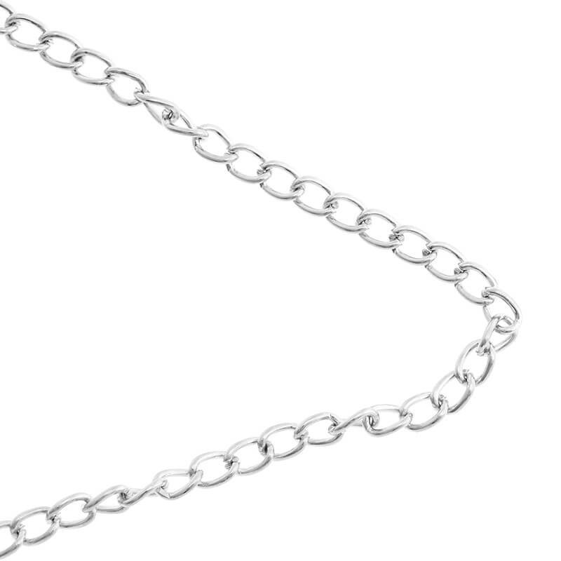 Jewelry chain oval twist dark silver 3x4x0.8mm 1m LL118AS