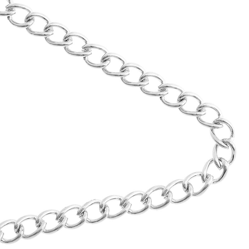 Jewelry chain oval twist dark silver 5.8x4x1mm 1m LL119AS