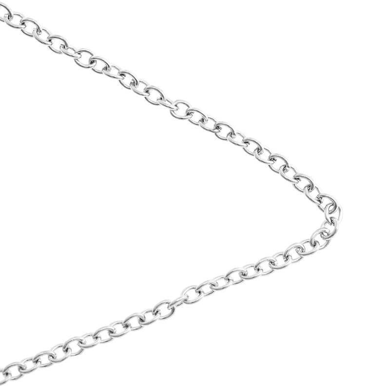 Silver ankier oval jewelry chain 2x3.3x0.5mm 1m LL121AS