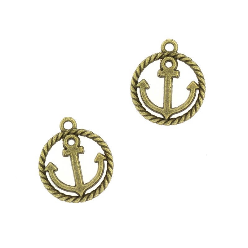 Sailor charms for anchor bracelets 4pcs antique bronze 18x15x1.6mm AAB252