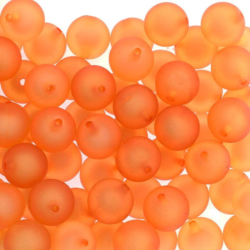 Koraliki akrylowe satynowe Frozen Lollipops kulki 20mm jesienny pomarańczowy 1szt XYMLKU2004