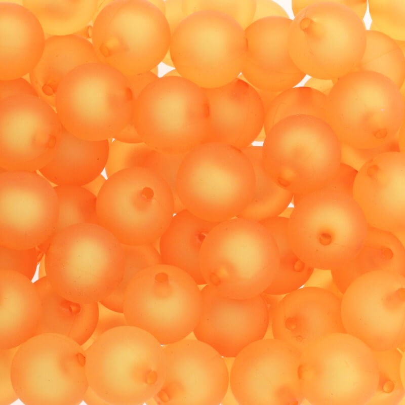 Koraliki akrylowe satynowe Frozen Lollipops kulki 20mm soczysty pomarańczowy 1szt XYMLKU2003A