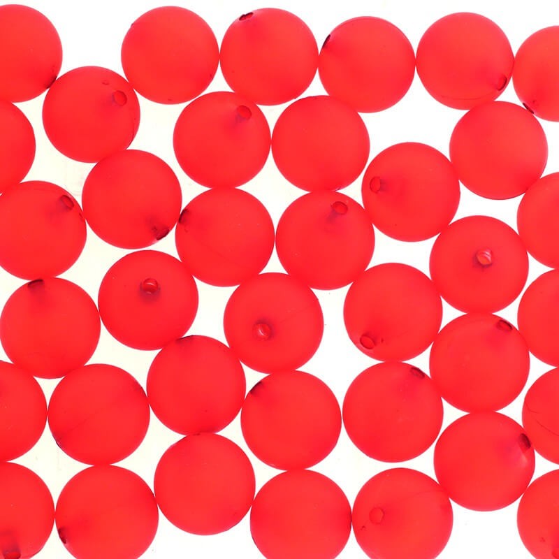 Koraliki akrylowe satynowe Frozen Lollipops kulki 20mm czerwony 1szt XYMLKU2005