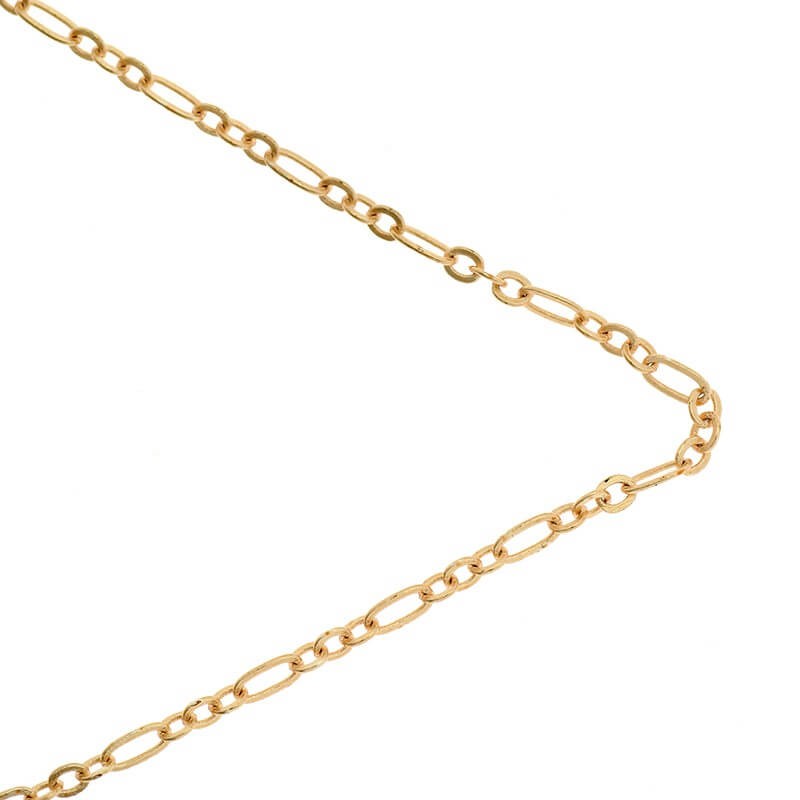 Łańcuszek fantazyjny owal/ różowe złoto 2x4.4 i 1.8x2.2mm 1m LLKG04