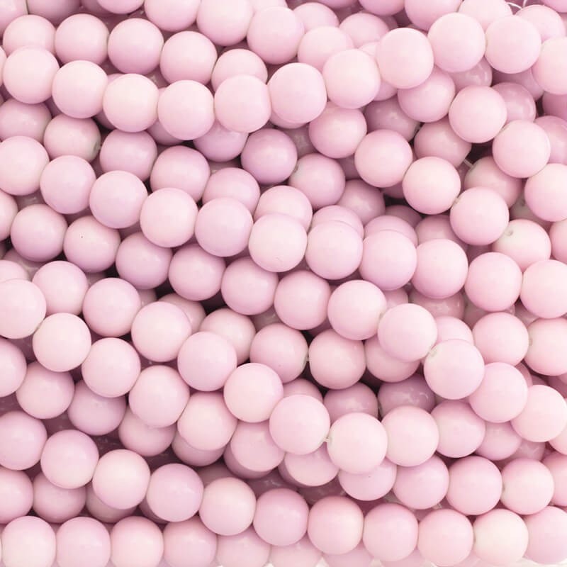Glass beads Milky 10mm balls 84 pieces pastel pink shaded SZTP1005