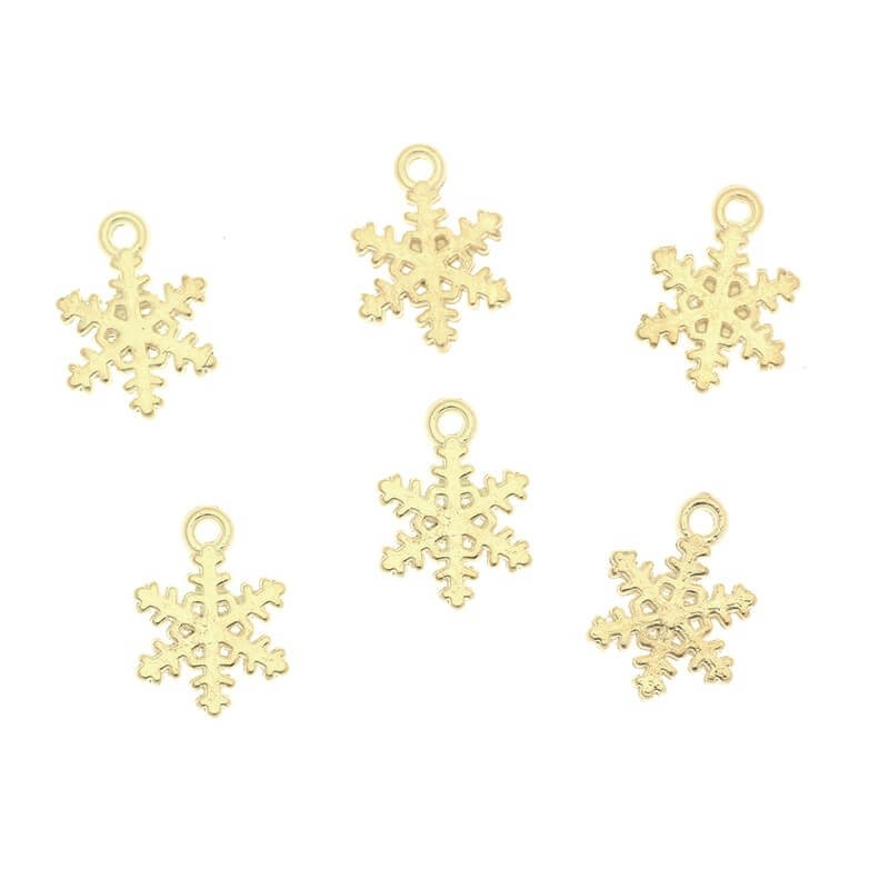 Pendants for snowflake bracelets 2pcs KC gold 12x8x1mm AKG179