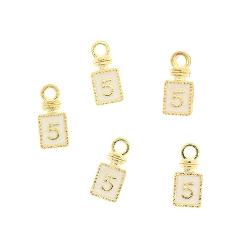 Pendants for chanel perfume bracelets No. 5 2pcs KC gold 12x6x1mm AKG184