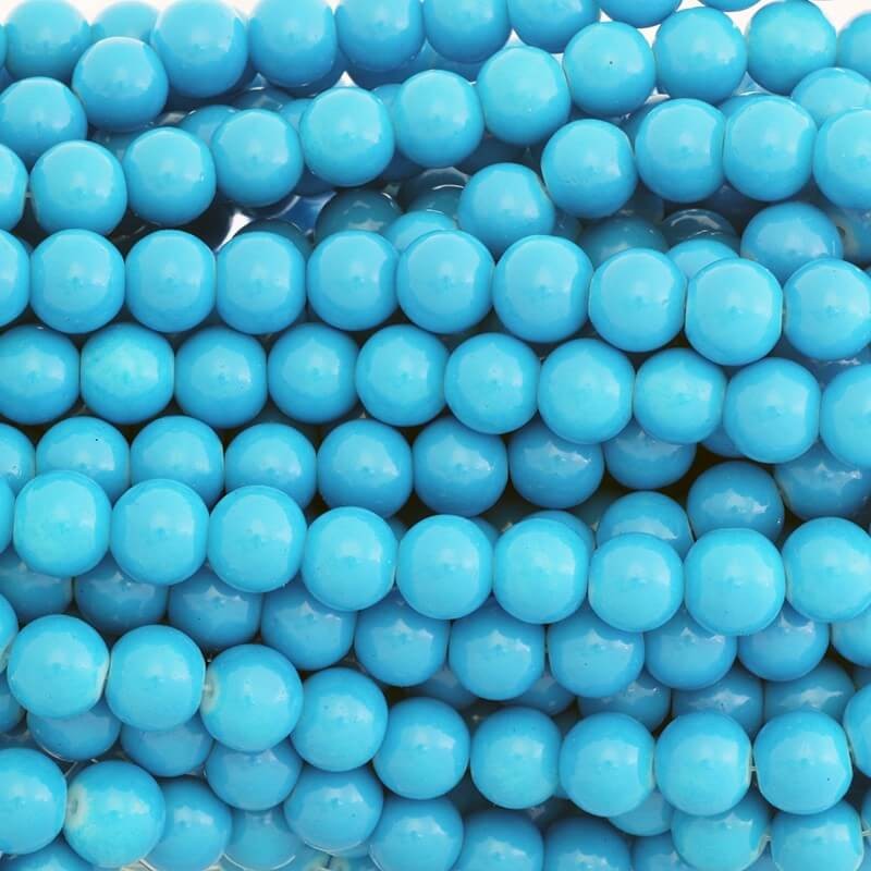 Milky glass beads 12mm balls 72 pieces blue SZTP1205