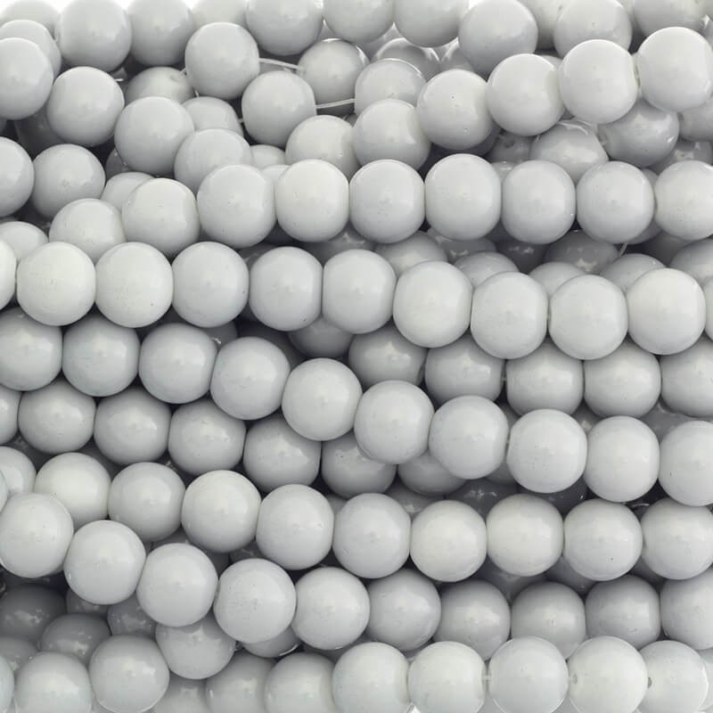 Glass beads Milky 12mm balls 72 pieces gray SZTP1213