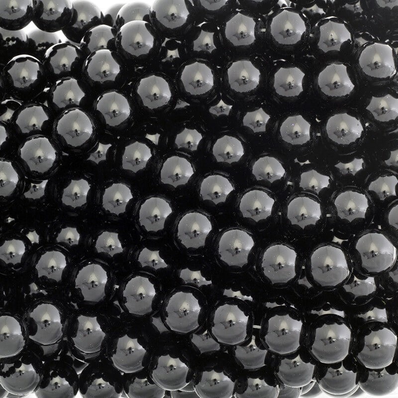 Glass beads Milky 12mm balls 72 pieces black SZTP1214