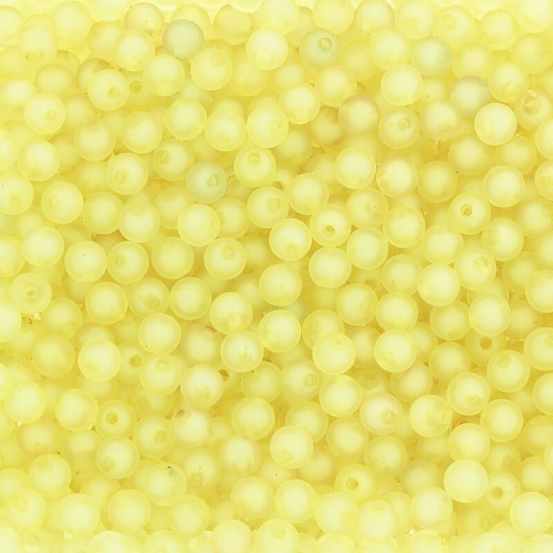 Koraliki akrylowe kulki 8mm satynowe Frozen Lolipops limonkowy żółty 20szt XYMLKU0802