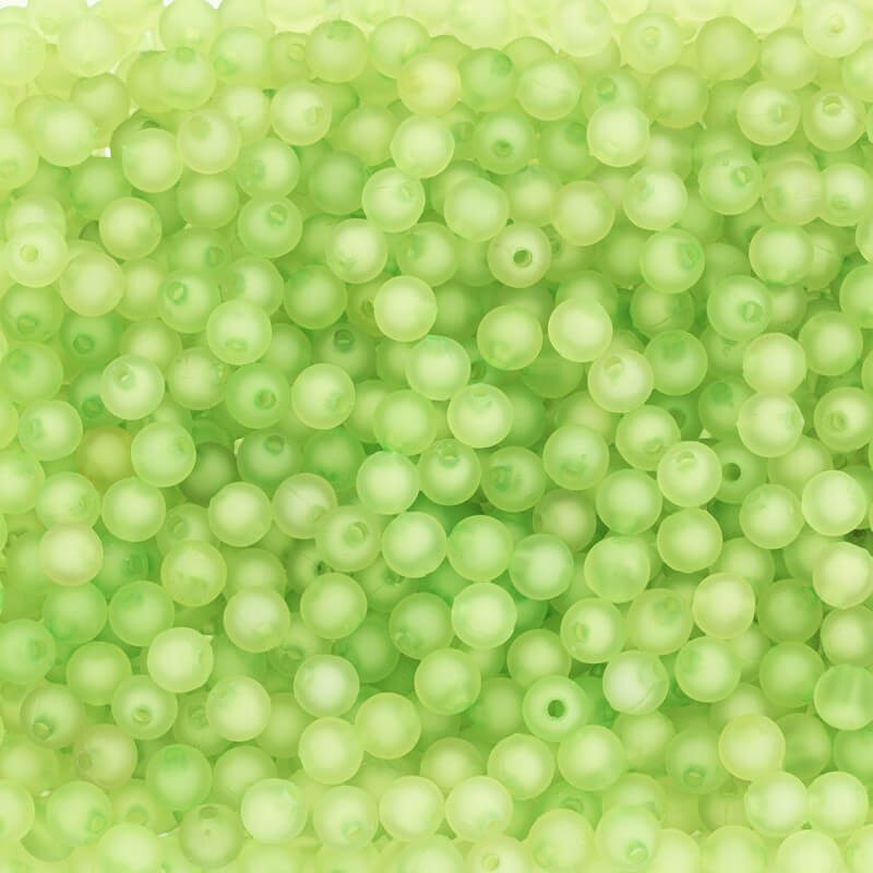 Koraliki akrylowe kulki 8mm satynowe Frozen Lolipops jasno zielone 20szt XYMLKU0811