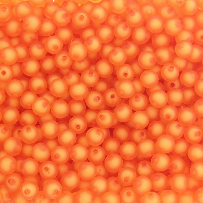 Koraliki akrylowe kulki 10mm satynowe Frozen Lollipops ciemno pomarańczowe 11szt XYMLKU1004