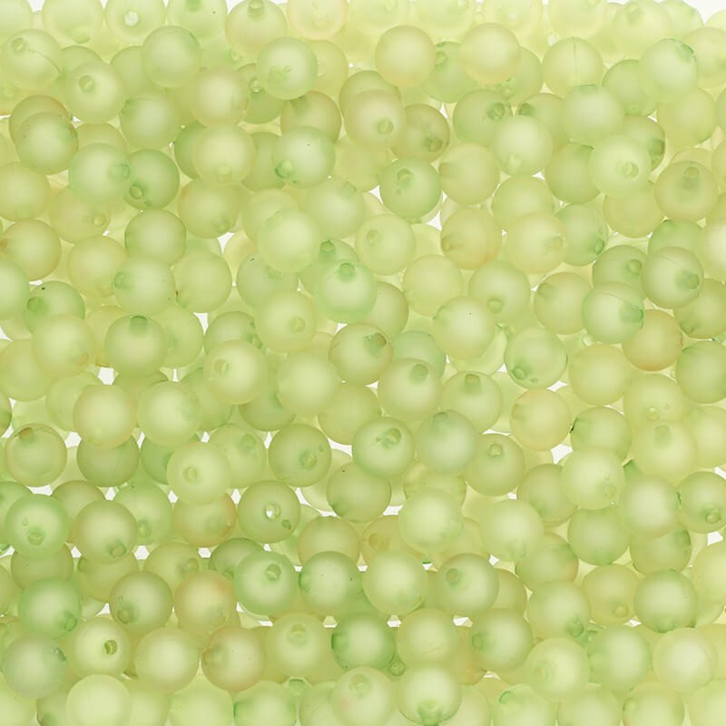 Koraliki akrylowe kulki 10mm satynowe Frozen Lollipops jasna zieleń 11szt XYMLKU1016