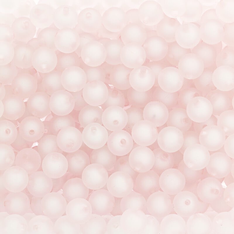Koraliki akrylowe kulki 12mm satynowe Frozen Lollipops jasno różowe 12szt XYMLKU1201