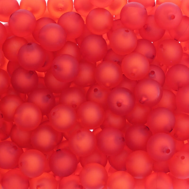 Koraliki akrylowe kulki 16mm satynowe Frozen Lollipops czerwone 5szt XYMLKU1604