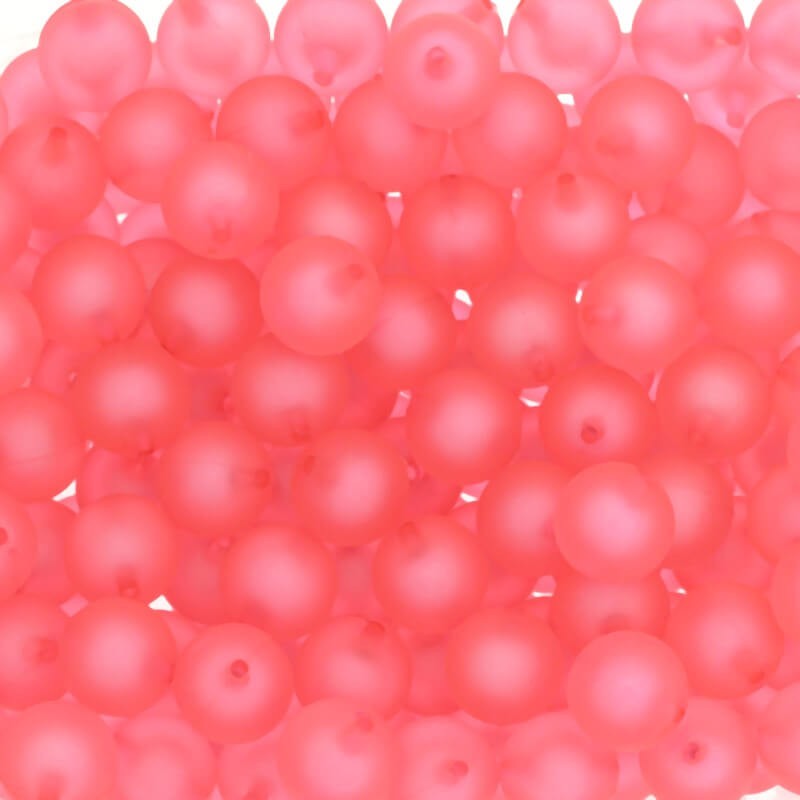 Koraliki akrylowe kulki 16mm satynowe Frozen Lollipops intensywne różowe 5szt XYMLKU1607
