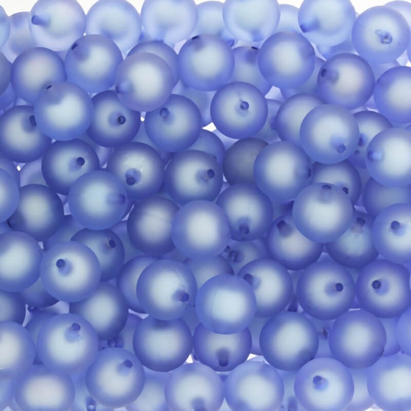 Acrylic Beads 16mm Balls Satin Frozen Lollipops Denim Blue 5pcs XYMLKU1611