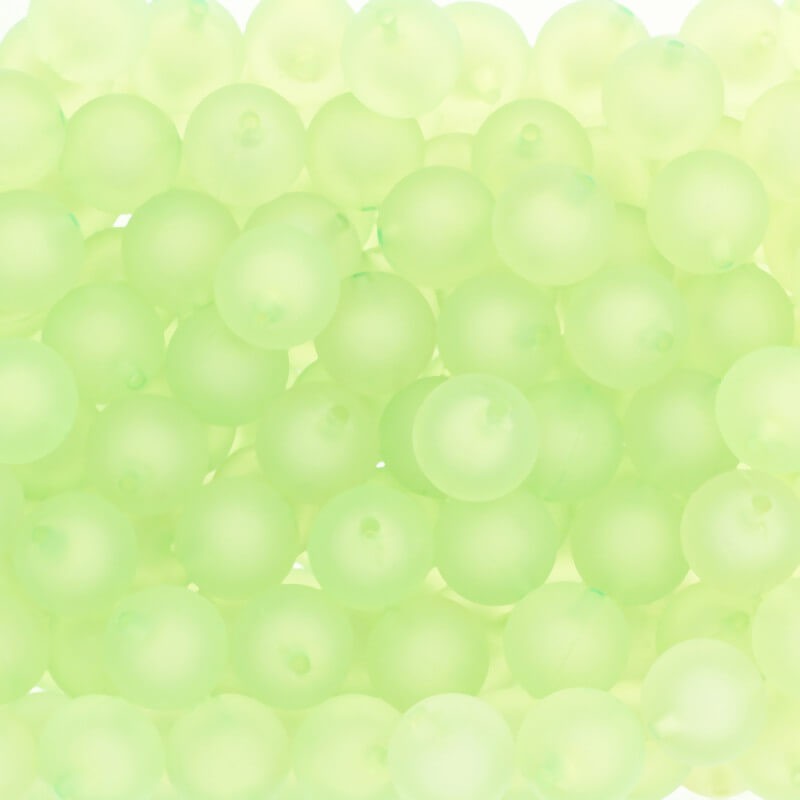 Koraliki akrylowe kulki 16mm satynowe Frozen Lollipops neonowy zielony 5szt XYMLKU1613