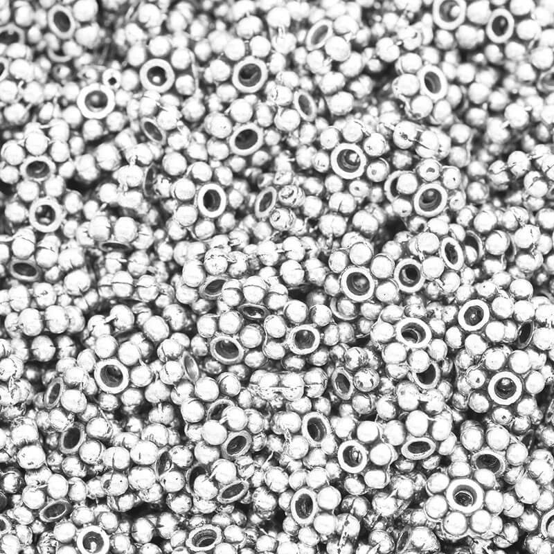 Przekładki drobne do koralików 5mm 60szt  antyczne srebro S0007