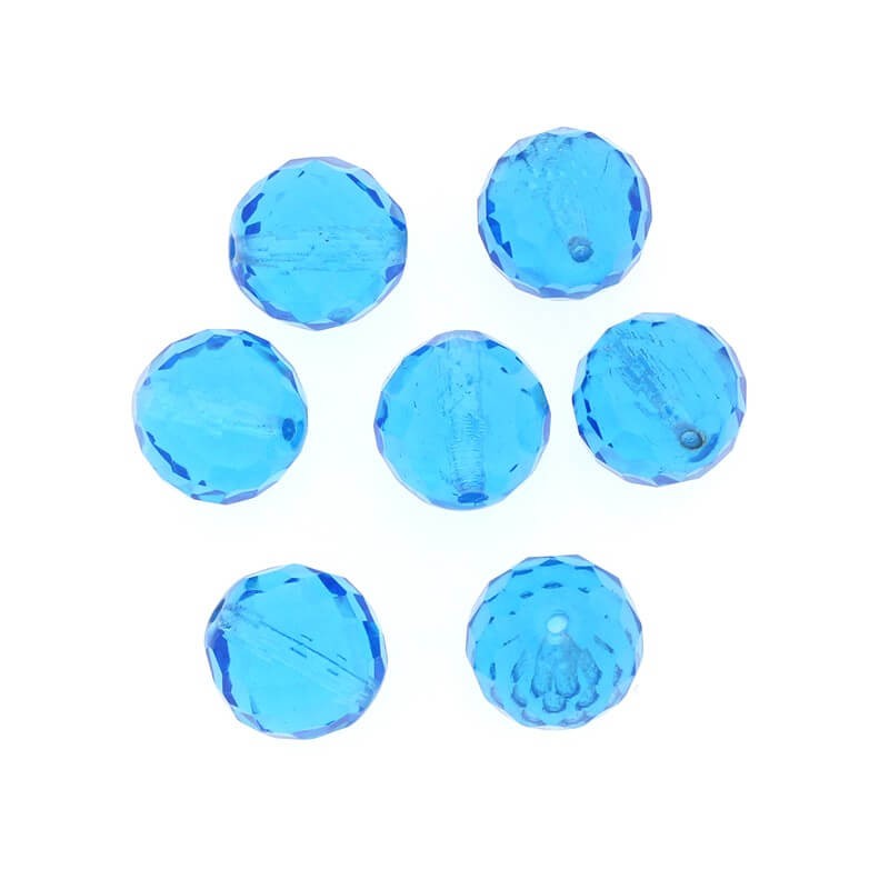 Glass beads Fire Polish 18mm blue 1pcs SZSZCZ017