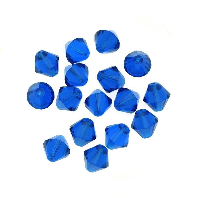 Glass bicone beads Fire polish 16x15mm cobalt 1pc SZSZCZ036
